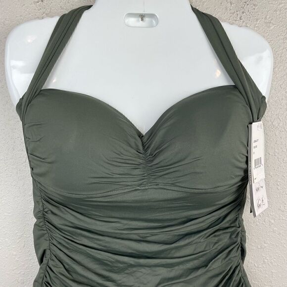NWT La Blanche Green Two Piece Swimsuit Size 8 - Picture 2 of 6